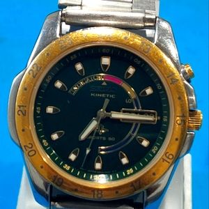 SEIKO KINETIC SKJ014 ⌚SPORTS 50 GREEN DIAL 5M43-0A29 EXCELLENT MEN’S WATCH saphl